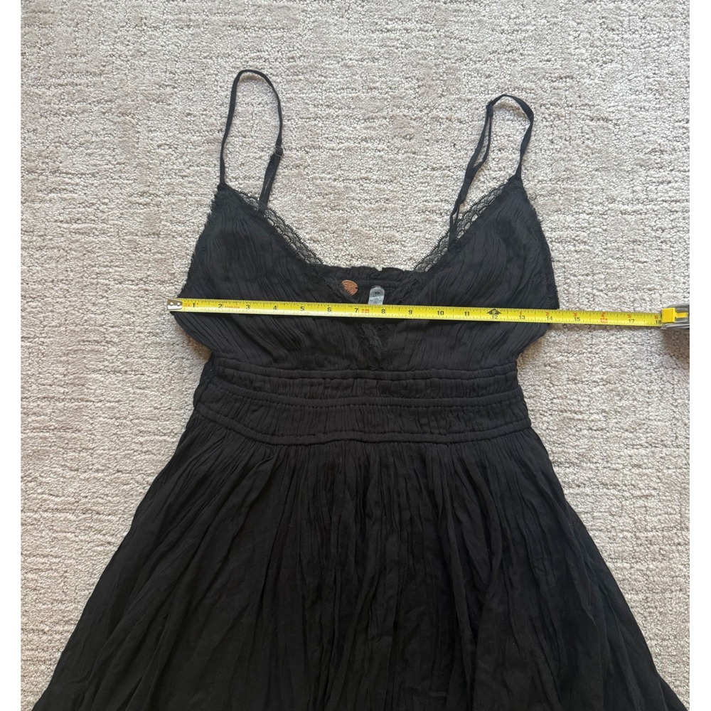 Free People FP One Delia Slip Dress V Neck‎ Gauze Smocked Babydoll Dress M NWT - Picture 6 of 11